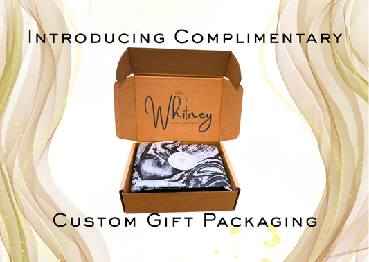 An open Partake Bodycare shipping box showing a personalized birthday message custom-printed on the inside lid.