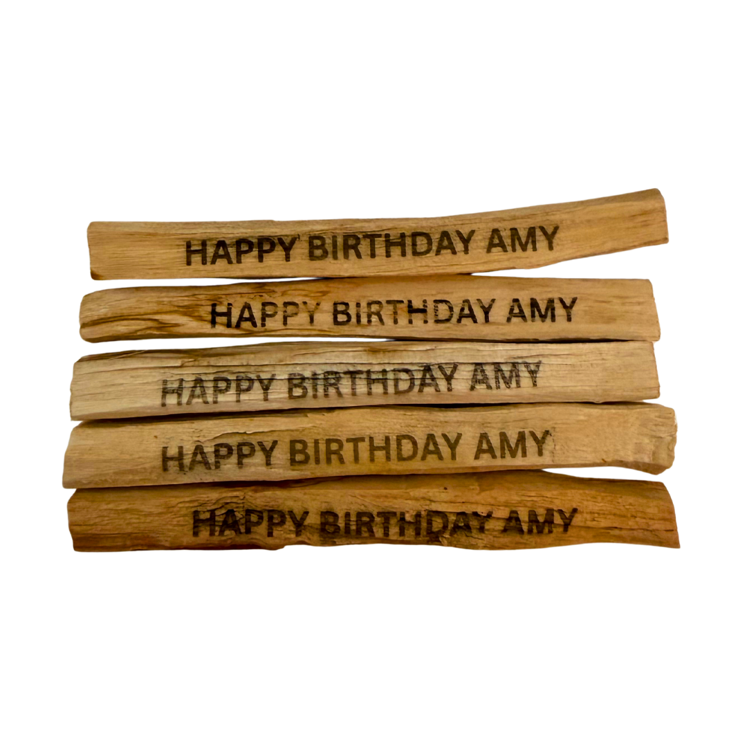 Custom Engraved Palo Santo - Bundle of 5