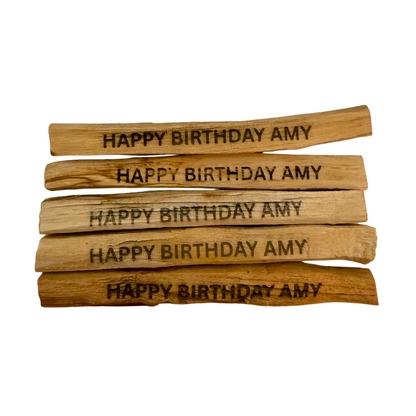 Custom Engraved Palo Santo - Bundle of 5